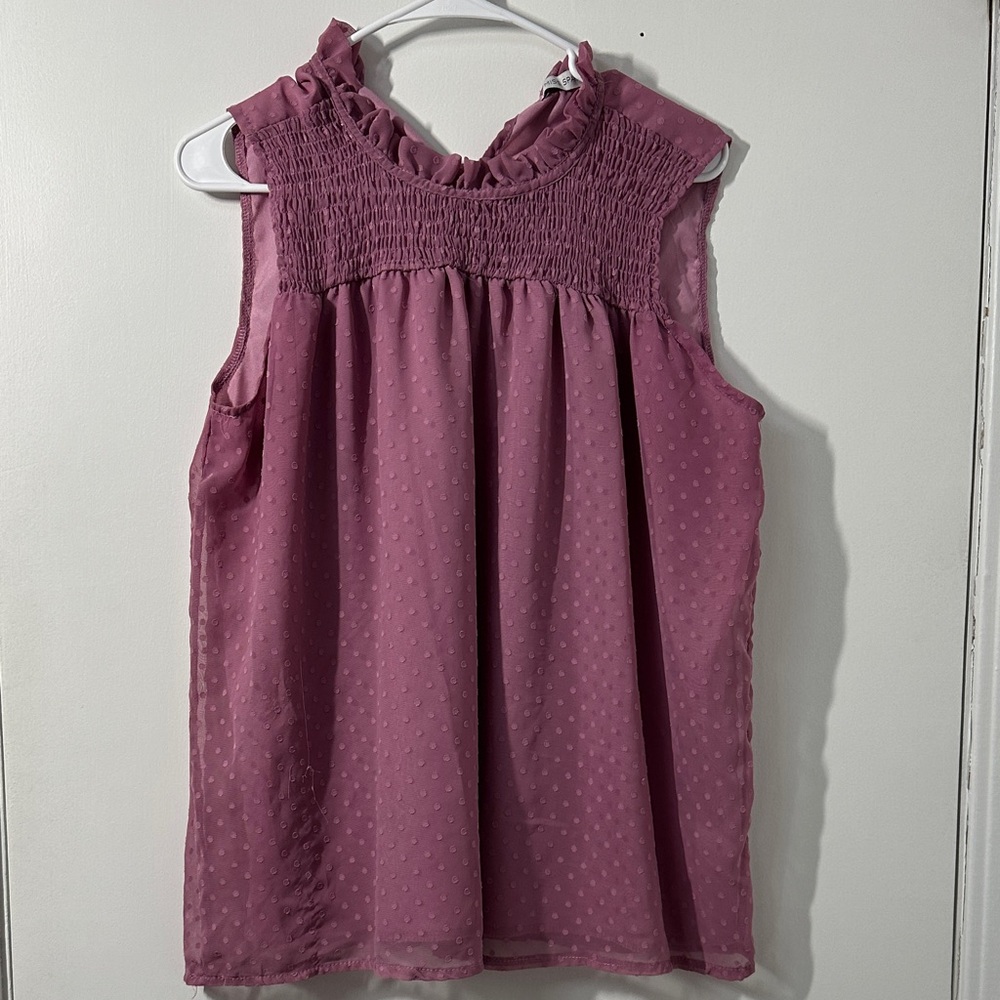 Elegant Mauve Sleeveless Blouse